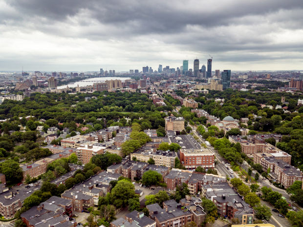 Boston and Brookline skyline